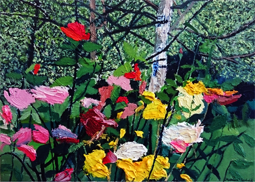 Roses and Silver Birch