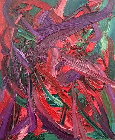 Composition in Red, Purple and Green